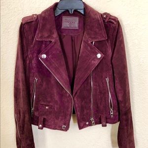 BLANKNYC moto suede burgundy jacket